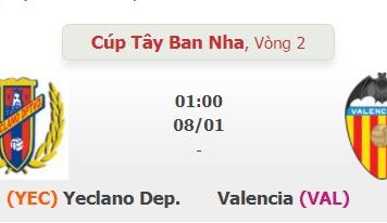 Soi kèo Yeclano Dep vs Valencia, 01h00 ngày 8/1/2021 – La Liga