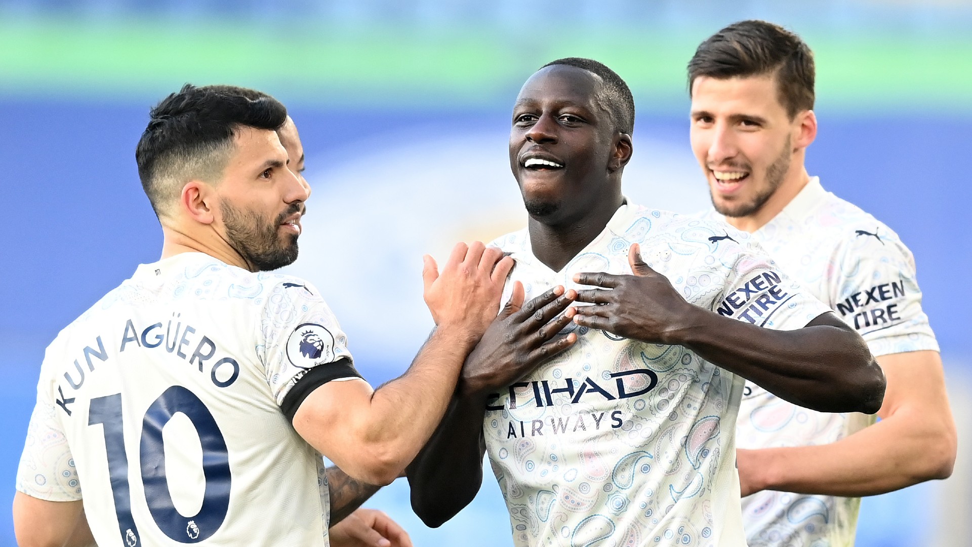 benjamin mendy sergio aguero leicester vs man city premier league 2020
